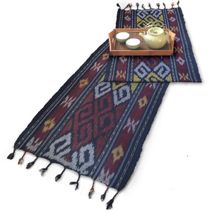 イカット ロング(G)タペストリー テーブルランナー テーブルセンター 絣織り 手織り 飾り布 壁掛け 175cm 模様替え