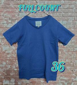 FULL COUNT フルカウント Vネック 半袖Tシャツ ブルー size36