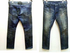 ◇即決[XL]BACKLASH 1483-01 別注？ スリム 13oz ストレッチデニム+ステアレザーストレートPT デニム ISAMU KATAYAMA パンツ■5323