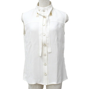 LOUIS VUITTON ルイ・ヴィトン スリーブレスシャツ 半袖シャツ ホワイト 1A7SX7 38　160/84Ａ ノースリーブシャツ レディース 中古 美品