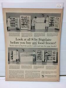 1962年7月20日号【FRIGIDAIRE/冷蔵庫】ライフLIFE誌 広告切り抜き アメリカ買い付け品used60s家電インテリア