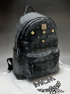 極美品 MCM ヴィセトス スタッズ リュック ブラック バックパック レザー メンズ レディース リュックサック 福井県質屋の質セブン