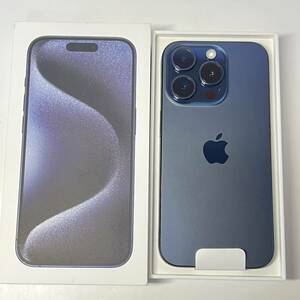 1円~【保証期間有】Apple iPhone 15 Pro 512GB ブルーチタニウム MTUL3J/A SIMフリー ACロック解除済み バッテリー最大容量100% GK-70127