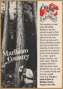 Marlboro Country 森林 レトロミニポスター B5サイズ 複製広告 ◆ マルボロ マールボロ タバコ 煙草 USAD5-149