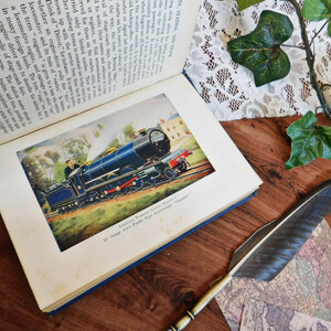 +..。*゜+ 1925年　汽車・列車の紹介　 ヴィンテージ本　洋書　古書　英国　イギリス　アンティークブック　画像豊富　ビンテージ　電車