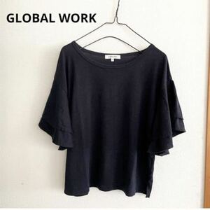 GLOBAL　WORK フリル袖カットソー　S