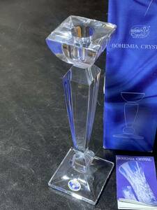 キャンドルスタンド ボヘミア ガラス チェコ製 クリスタルガラス ろうそく立て ボヘミアン グラス