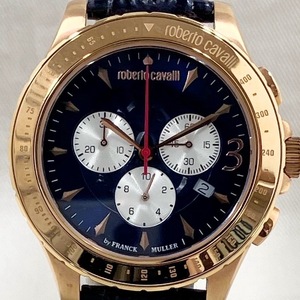 ［ジャンク］ roberto cavalli by FRANCK MULLER ロベルトカバリ 　バイ フランクミュラー 1G014 クォーツ式 箱、説明書有 腕時計