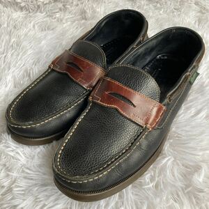 Paraboot パラブーツ BEAMS別注 デッキシューズ 7サイズ(25.5cm程度) ブラック×ブラウン ローファー モカシン 本革 レザー スペイン製