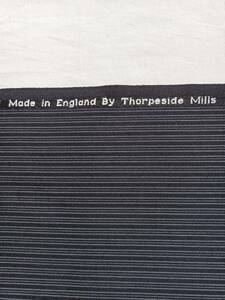 訳あり　A237　合物　スーツ生地　THORPESIDE　MILLS　英国製　ストライプ　チャコールグレー系　約290 M