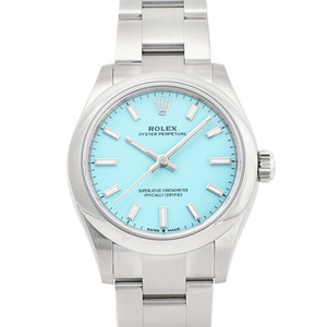 ロレックス ROLEX オイスターパーペチュアル 31 277200 ターコイズブルー/バー文字盤 新品 腕時計 レディース