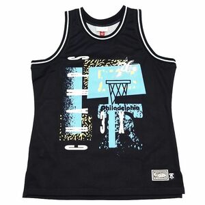 D0504SJ9 未使用品 24SS Mitchell&Ness/フィラデルフィア 76ers ユニフォーム【サイズ：L】ブラック NBA メッシュ ミッチェルアンドネス