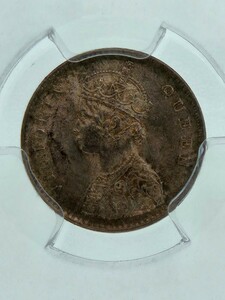 PCGS MS63 India British Incse 1862年　稀少アンティークコイン コイン アンティークコレクション イギリス 硬貨 古銭