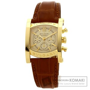 BVLGARI ブルガリ AA44C13GLDCH アショーマ クロノグラフ 腕時計 K18イエローゴールド 革 メンズ 中古