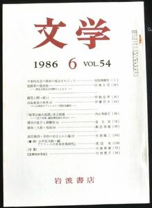 ◆稀本◆◇ 文学　第54巻 第6号 ◇◆ 岩波書店 1986年6月 ＃kp