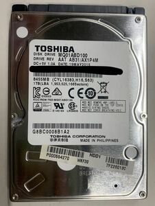 使用時間 2545時間 正常 TOSHIBA MQ01ABD100 1000GB 1TB n20240521-2