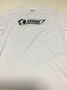 MARVEL マーベル スターク・インダストリーズ ロゴ Tシャツ◎stark industries ◎Lサイズ◎長期保管・デッドストック・未着用◎タグ付◎白