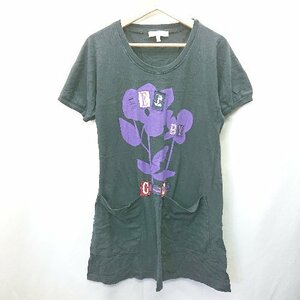 ◇ SEE BY CHLOE シーバイクロエ 花柄 ポケット 半袖 Ｔシャツ サイズUS2 ブラック系 レディース E