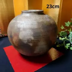 備前焼　小西陶古作　23cm　桟切　壺　花器　花瓶　飾瓶　置物