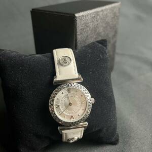 VERSACE ヴェルサーチ ミニヴァニティ 皮ベルト ホワイト レディース 腕時計 アナログ腕時計 MINI VANITY