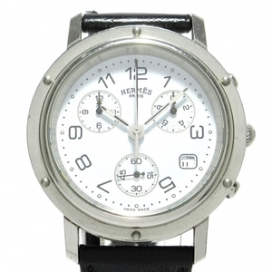 HERMES(エルメス) 腕時計 クリッパークロノ CL1.910 メンズ 〇Z/クロノグラフ 白