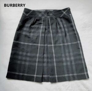 BURBERRY バーバリー　メガ　ビッグ　チェック　プリーツ　フレア　スカート　ブラック　40