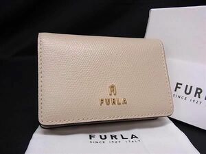 ■新品■未使用■ FURLA フルラ CAMELIA レザー カードケース カード入れ 名刺入れ レディース ベージュ系 AV4636