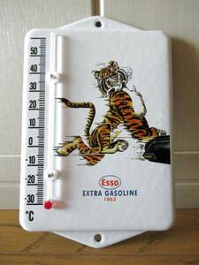 アメリカンビンテージ ホーロー製温度計 エッソ タイガー ／ Vintage ESSO TIGER thermometer