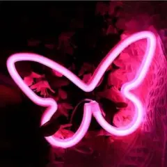 ネオンライト　LED  蝶　ピンク　飾り　インテリア　看板　インスタ映え