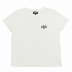 21SS アーペーセー A.P.C. ロゴ 刺繍 Tシャツ カットソー トップス クルーネック コットン 23212-1-90141 APC サイズL 白 ホワイト BLM4