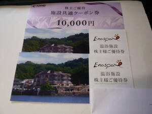 送料無料！安心の追跡機能付配送！江の島アイランドスパ　１日フリーパス2枚　１万円金券付！