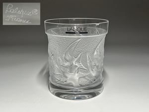 【瑞】Lalique France ラリック　クリスタルグラス　高：９．２ｃｍ＊（縁にカケ有り）