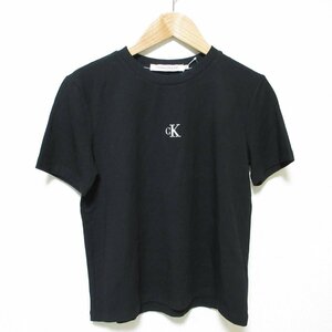 未使用 CALVIN KLEIN JEANS カルバンクラインジーンズ CKロゴ Tシャツ カットソー XSサイズ ブラック ◆