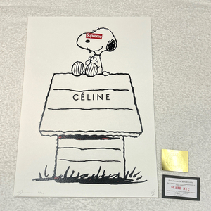 世界限定100枚 DEATH NYC スヌーピー SNOOPY セリーヌ CELINE SUPREME ポップアート PEANUTS アートポスター 現代アート KAWS Banksy