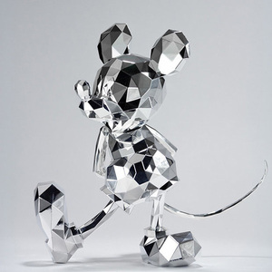 POLYGO MICKEY MOUSE NON SCALE FIGURE 005 - SILVER / ポリゴ ミッキーマウス ノンスケール・フィギュア - シルバー S-068