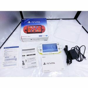 00480 【中古品】SONY PS Vita PCH-2000 ライムグリーン／ホワイト 本体 メモリーカード32GB付き 動作確認済み 付属品欠品無し 箱は色違い