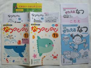 3451　小学１年生　なつのびのび　国語　算数　ぶんけい　解答付