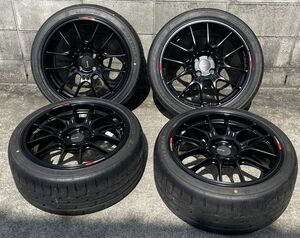 ENKEI GTC02　17インチ 8J+42 4穴 PCD100 黒　POTENZA RE-71RS 215/40R17 4本　★ほぼ新品