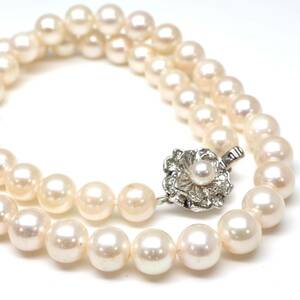 ◆アコヤ本真珠ネックレス/ 4 ◆M 約43.8g 約43.0cm 8.0-8.5mm珠 pearl パール jewelry necklace ジュエリー DE0/EA0