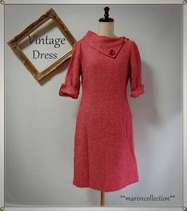 Vintage Dress * ヴィンテージ * ワンピース *　赤×白 *　レトロ モッズ クラシック