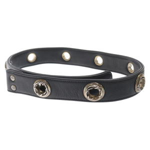 CHROME HEARTS クロムハーツ STRAP LG GROMMET/ラージグロメット レザーベルト ブラック/シルバー