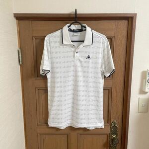 ルコック スポルティフゴルフ半袖ポロシャツ　白　Lサイズ カタカナデザイン