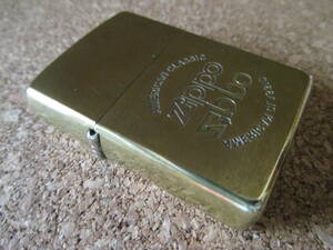 ZIPPO 『SOLID BRASS Brushed ソリッドブラス ブラッシュ仕上 逆文字』1994年12月製造 反転 ゴールド オイルライター ジッポー 廃版激レア