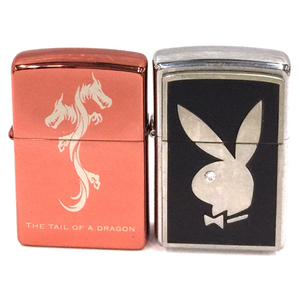 送料360円 ZIPPO ジッポ プレイボーイ THE TAIL OF DRAGON オイルライター 2点 セット QR051-132 同梱NG