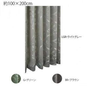 川島織物セルコン アッセル 1.5倍形態安定プリーツ ドレープカーテン 1枚 100×200cm DF1137S【LGR・ライトグレー】
