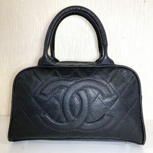 CHANEL シャネル マトラッセ キャビアスキン ハンドバッグ きれい 美品 ココマーク 黒 高級 ブランド おすすめ 大人気 ヴィンテージ レア