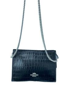 COACH◆ショルダーバッグ/レザー/BLK