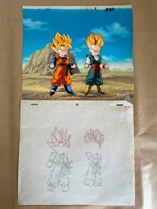 【当時物】激レア ドラゴンボール DRAGON BALL セル画 超サイヤ人 孫悟天 トランクス 背景付き 直筆原画 鳥山明 週刊少年 TVアニメ 集英社