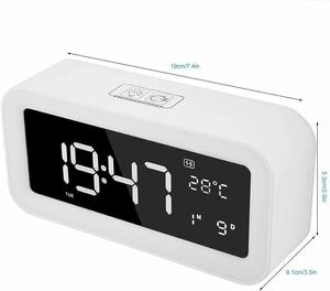 LED デジタルアラームクロック 温度表示 デスククロック アラーム 音楽ウェイクアップ 3営業日モード 目覚まし時計 置き時計