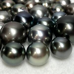 ☆南洋黒蝶真珠34点おまとめ 250ct☆A 重量約50g 7.2-14.4mm珠 パール ルース 裸石 宝石 ジュエリー jewelry black pearl ②